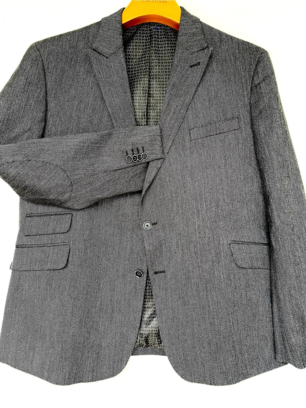 Cotton Stretch Joseph Abboud Charcoal Herringbone Sport Coat